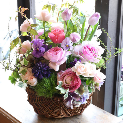バスケットアレンジメントの作例写真