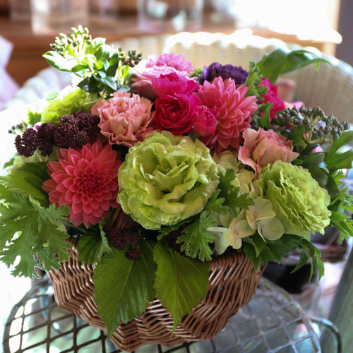 バスケットアレンジの写真