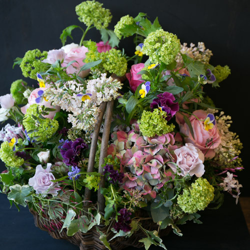 バスケットアレンジの写真