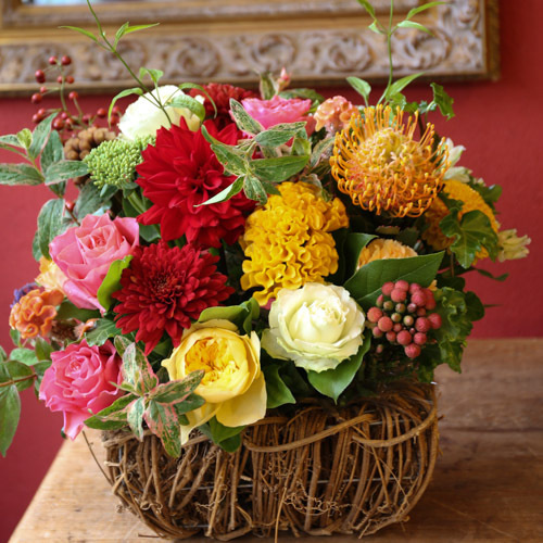 バスケットアレンジの写真