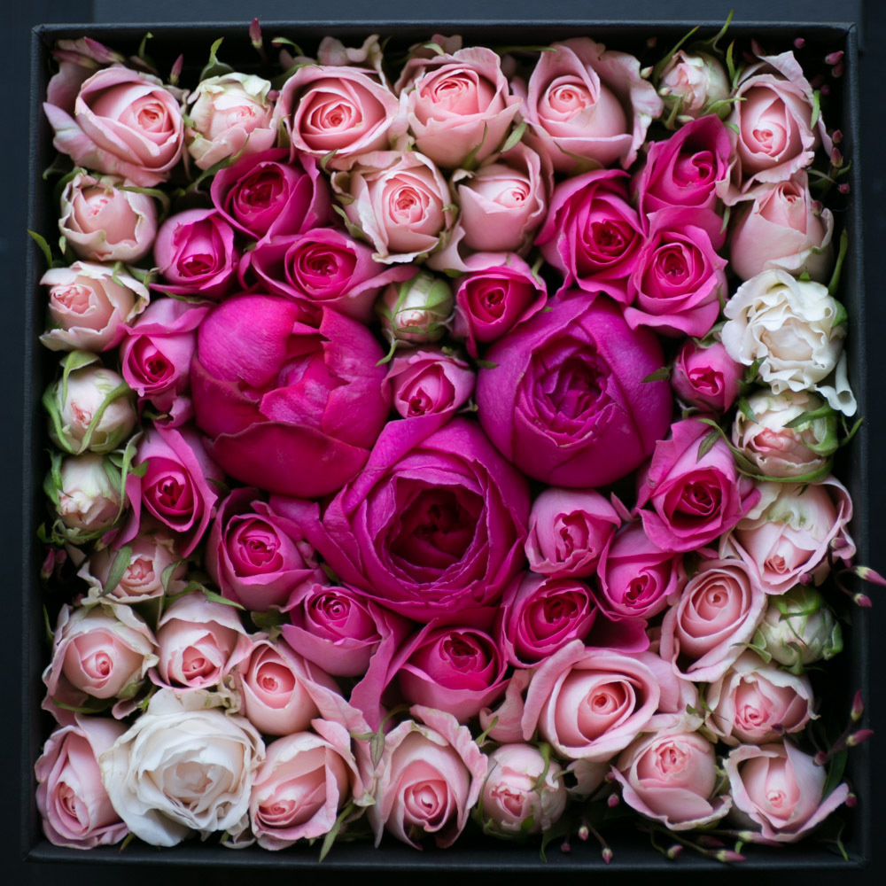 ハートフラワーボックスの写真